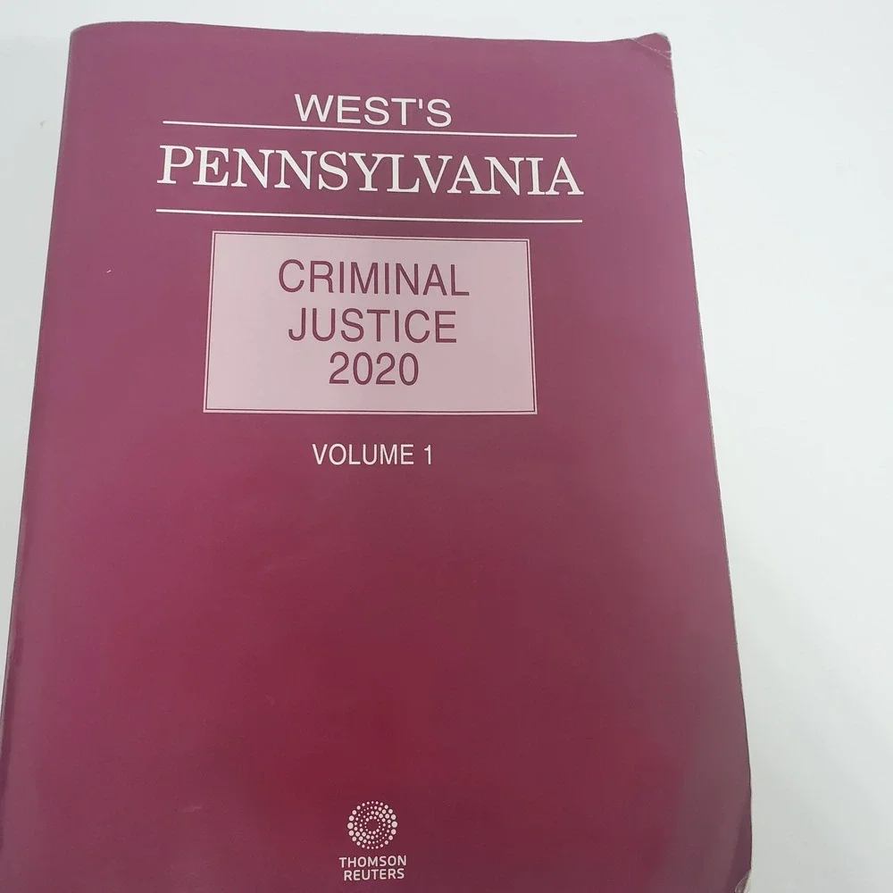 West Pennsylvania Criminal Justice 2020 Vol 1 Book Fair Law Statutes